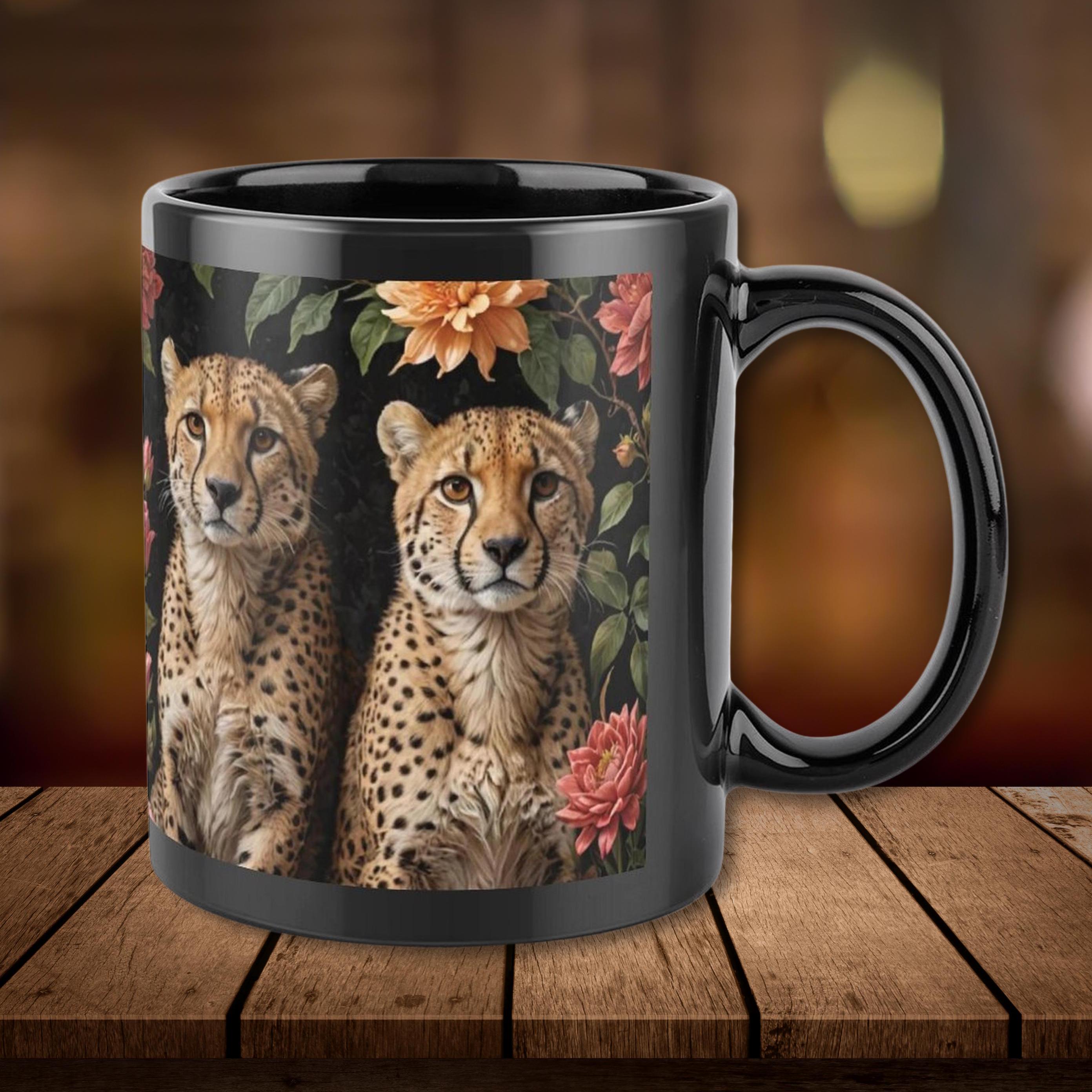 Cheetah Big Cat Black Mug, Wildlife Home Decor, Animal Print Mug, Nature  Lover Home Decor, Cheetah Mug Gift, Cat Lover Gift, Floral Cat Mug - Etsy