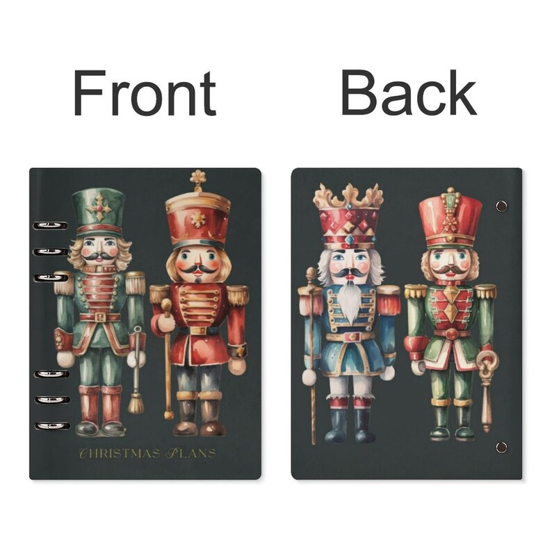Nutcracker Christmas Plans Binder Cover & Insert Pages, ring binder notebook A5, organiser A5, handbag diary, festive planner, stationary, fae and magpie
