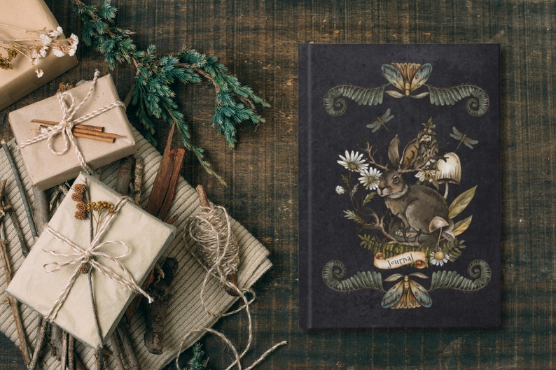 Folklore Dark Academia Rabbit Journal Dark Aesthetic Notebook Moody ...