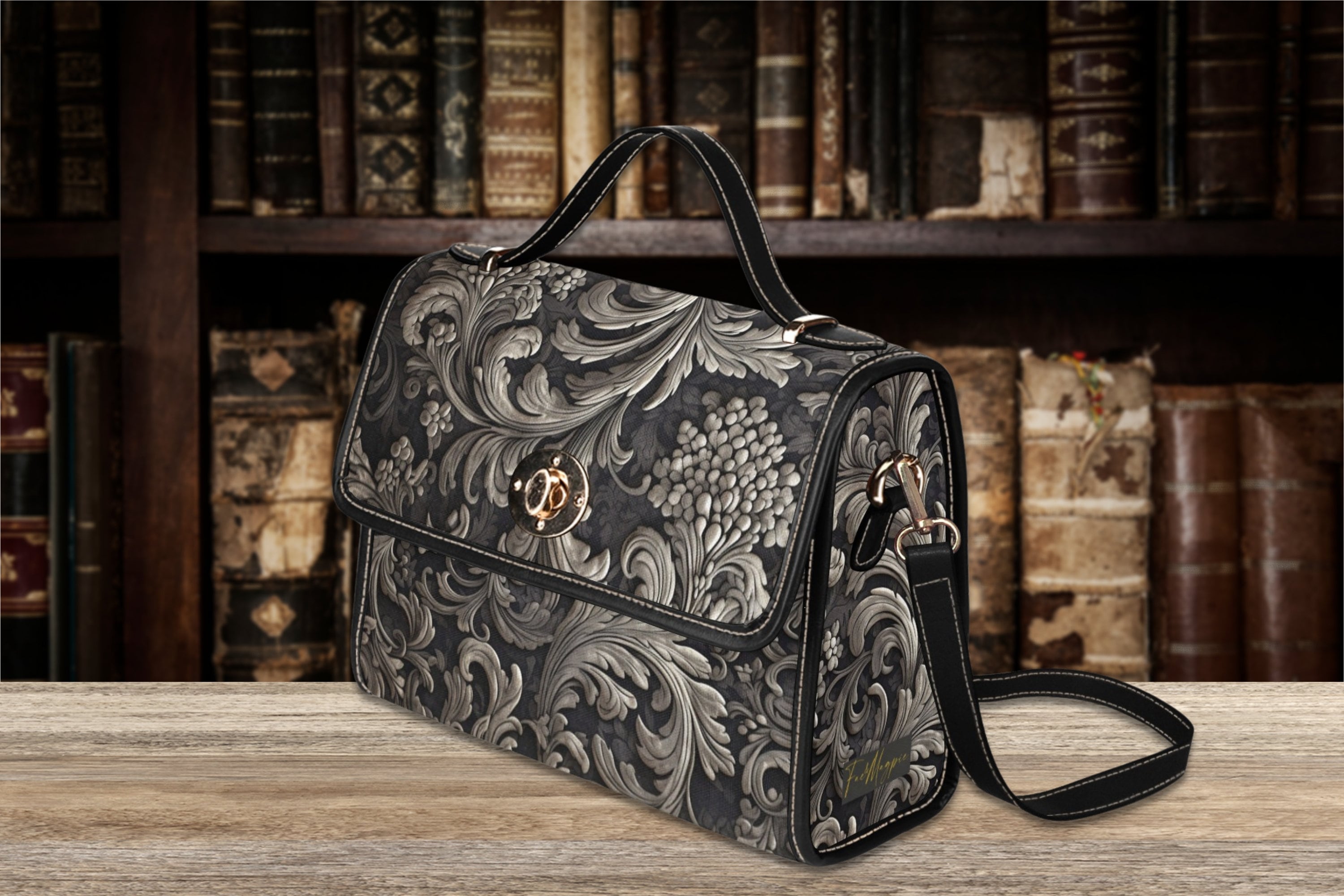 Baroque Canvas Satchel Bag, Goth Victorian Top Handle Purse - Etsy