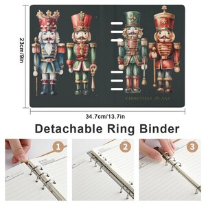 Nutcracker Christmas Plans Binder Cover & Insert Pages, ring binder notebook A5, organiser A5, handbag diary, festive planner, stationary, fae and magpie