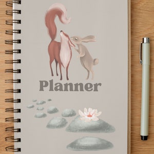 Woodland fox and rabbit planner sheets, autumn organiser by Fae and Magpie