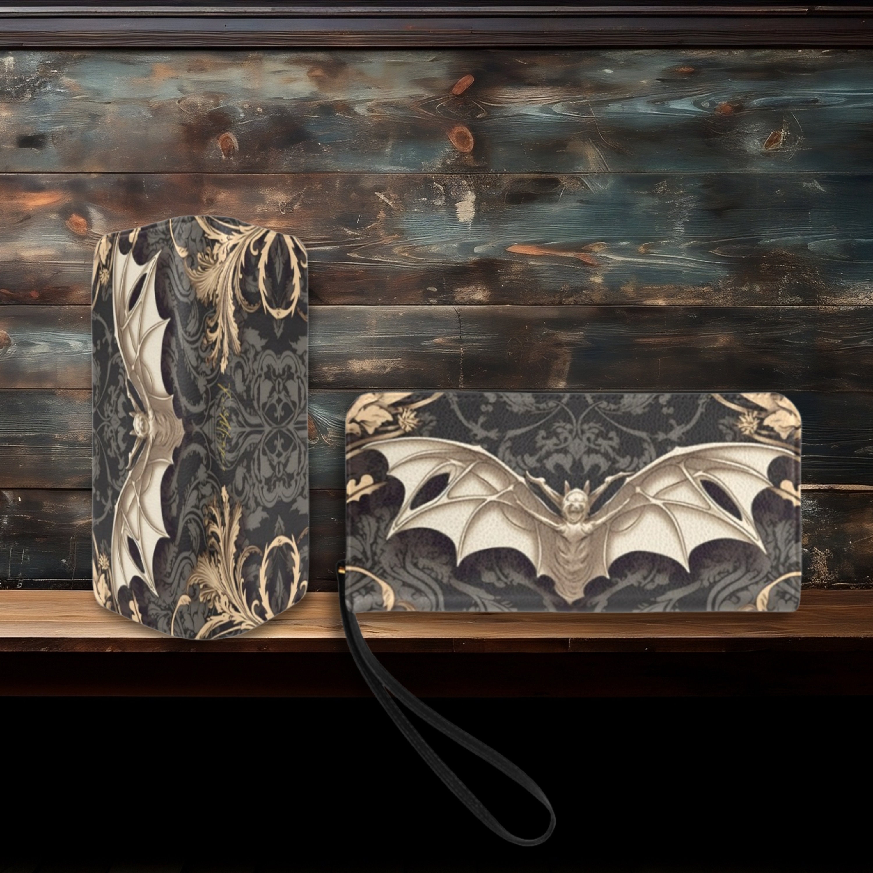 Porte-Monnaie De Chauve-Souris En Cuir, Portefeuille De Chauve-Souris