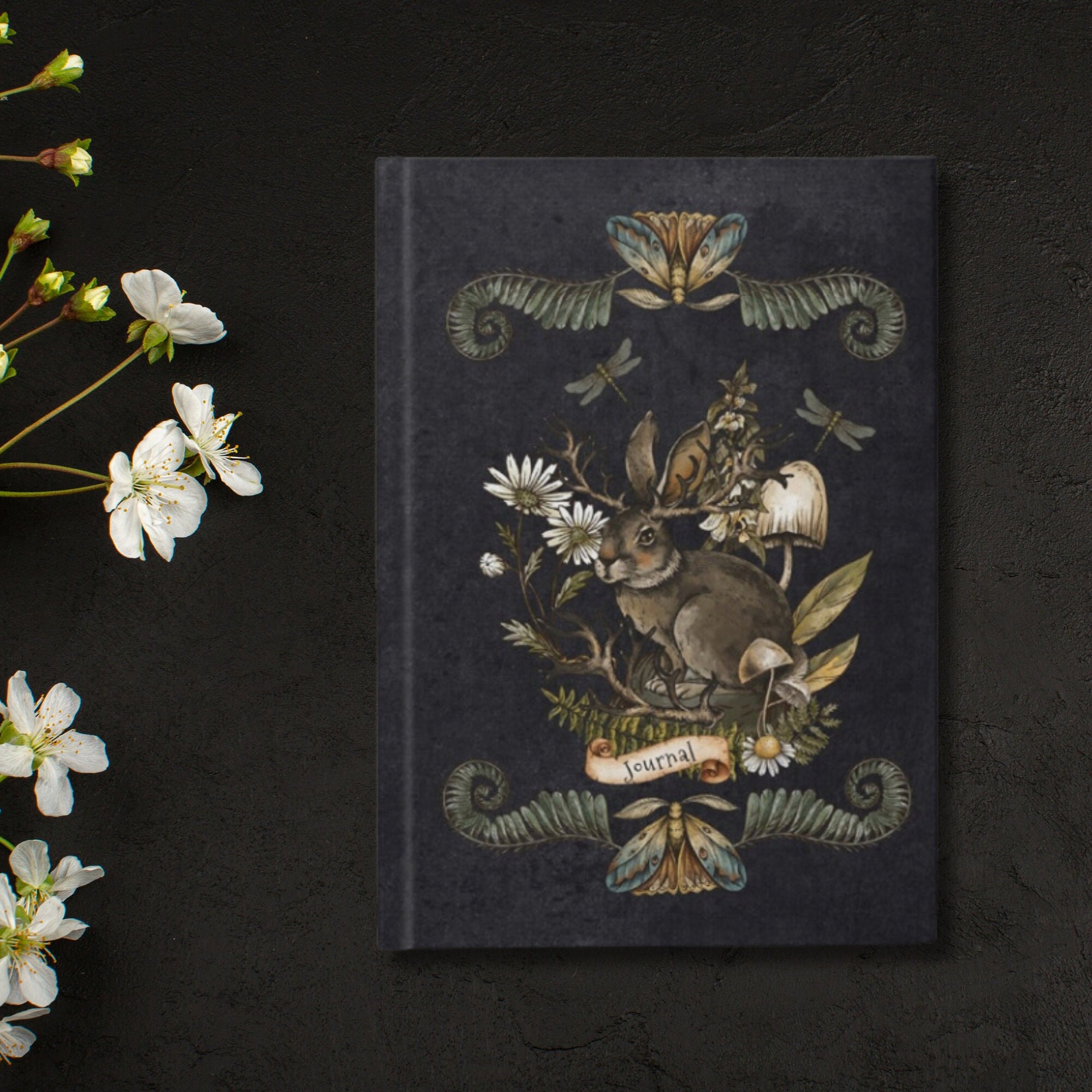 Folklore Dark Academia Rabbit Journal Dark Aesthetic Notebook Moody ...