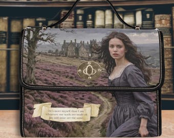 Wuthering Heights Satchel Bag Purse, Emily Bronte Book Bag, Heathcliff and Catherine Purse, Classic Book Lover Gift, Libraycore Handbag