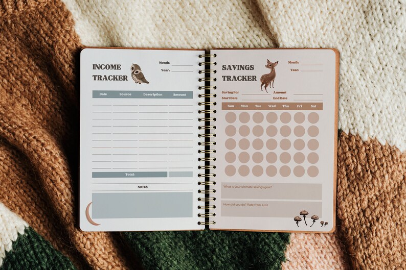 Woodland fox and rabbit planner sheets, autumn organiser by Fae and Magpie