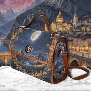 Velaris City of Starlight Satchel Bag, sac à bandoulière fantaisie avec poignée supérieure, cour de nuit acotar, sac à main romance sombre, sac livresque, citation acotar