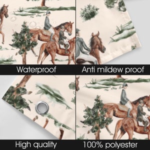 Equestrian Colorful Pattern Print Bathroom Shower Curtain