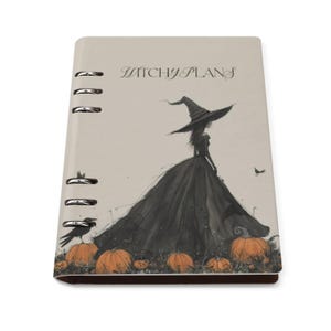 Witchy Gothic Planner Cover & Insert Pages, ring binder notebook A5, planner organiser A5, handbag diary, witchy planner stationary gift, fae and magpie