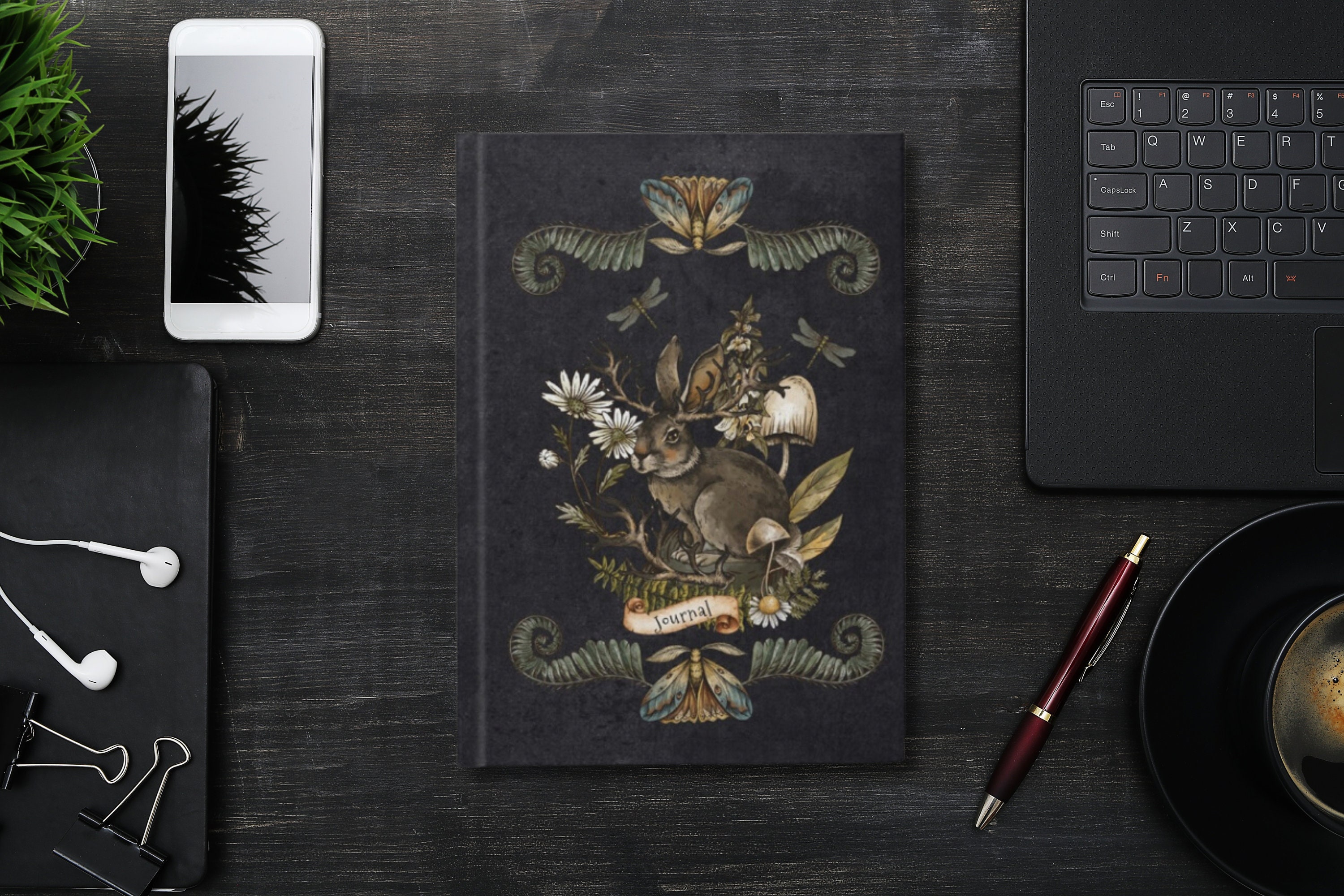 Folklore Dark Academia Rabbit Journal Dark Aesthetic Notebook Moody ...