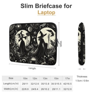 Witches Laptop Sleeve, dark academia laptop case IPad tablet cover, travel case, witchy gift laptop padded bag, witchcore case, witchy moon, fae and magpie