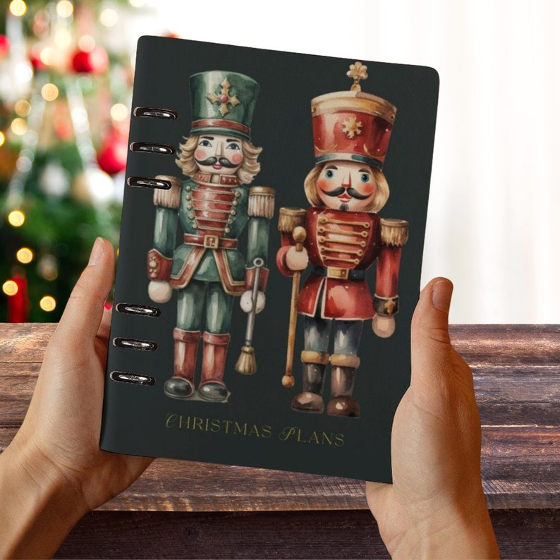 Nutcracker Christmas Plans Binder Cover & Insert Pages, ring binder notebook A5, organiser A5, handbag diary, festive planner, stationary, fae and magpie