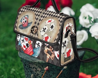 Sac cartable en toile rétro du chapelier fou, sac à main Alice au