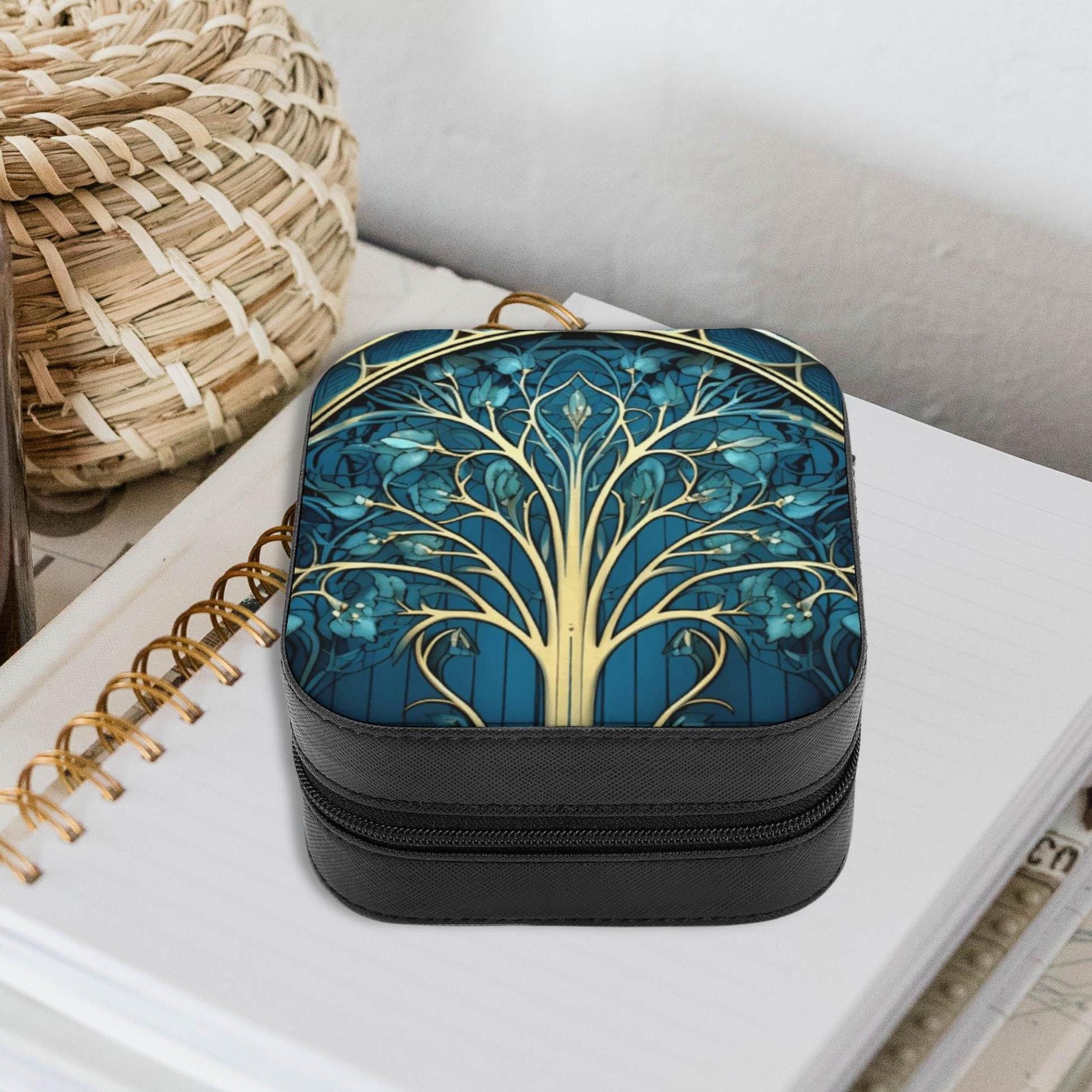 Tree Of Life Jewellery Box Stained Glass Jewellery Travel Organiser Witchy Home Decor Gift Acotar Faux Leather Lined Jewellery Storage Box