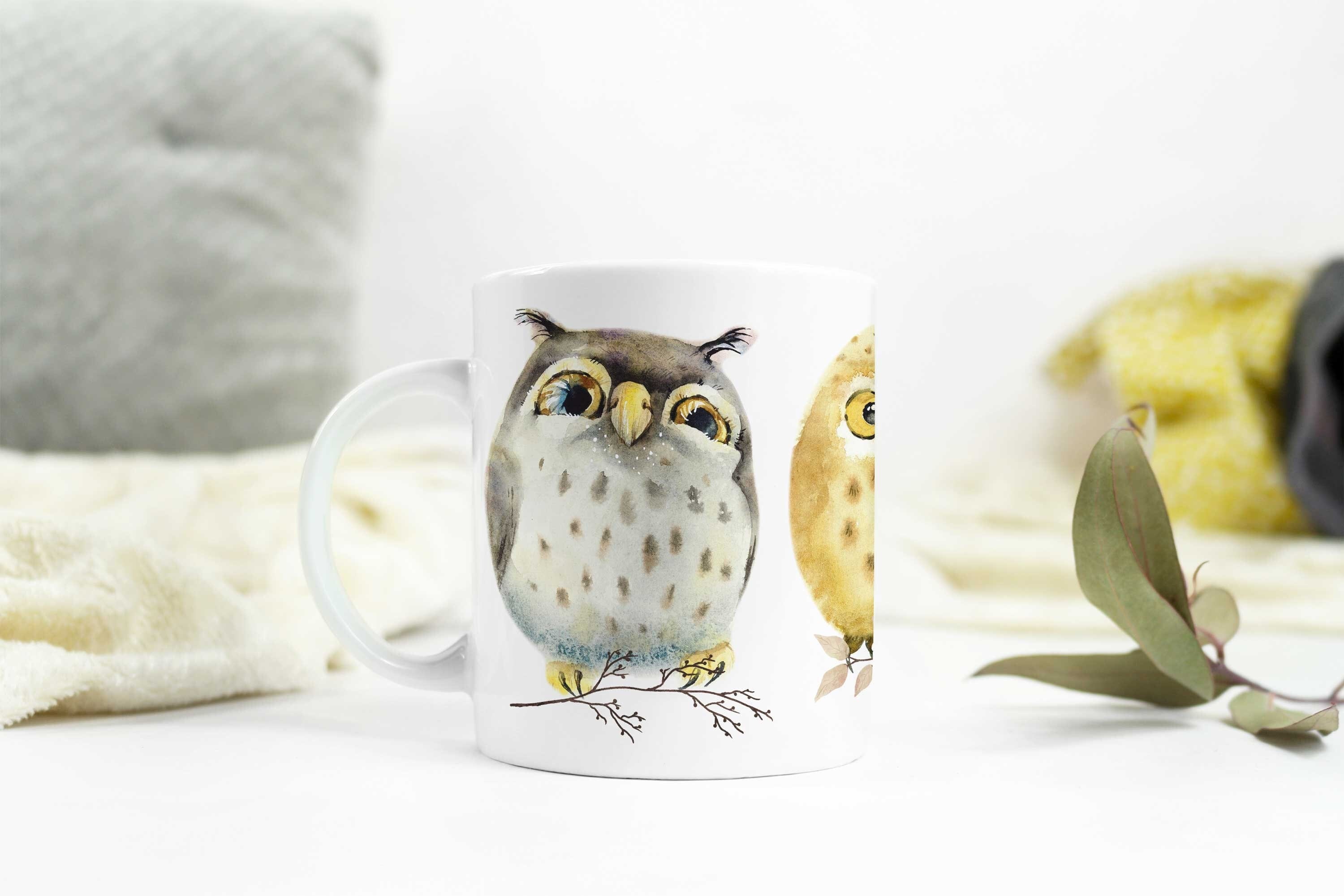 Owls Mug, Cute Owls, Bird Mug, Owl Lover Gift, Woodland Owls, owllovers, wildlife mug, nature mug, F