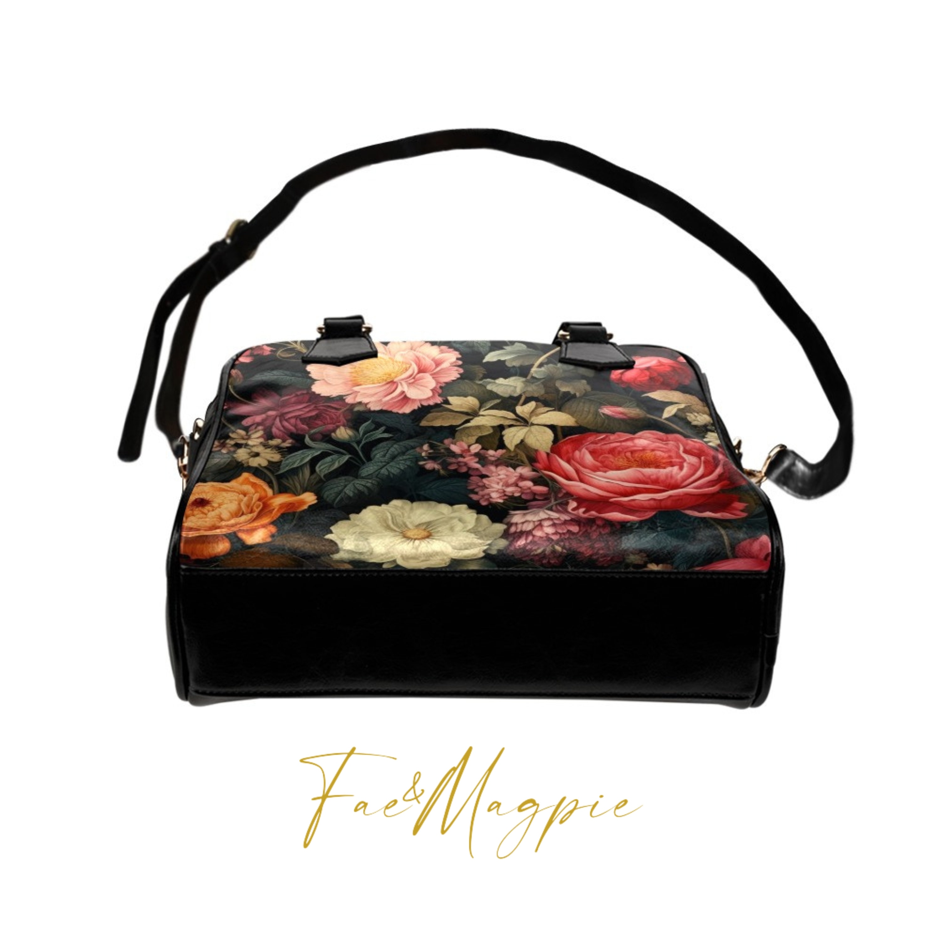 Vintage Féraud Floral Leather Backpack Purse Cottagecore Romantic Boho Vintage Floral Vegan Leather Handbag, Cottagecore Boho Bag  main image 3