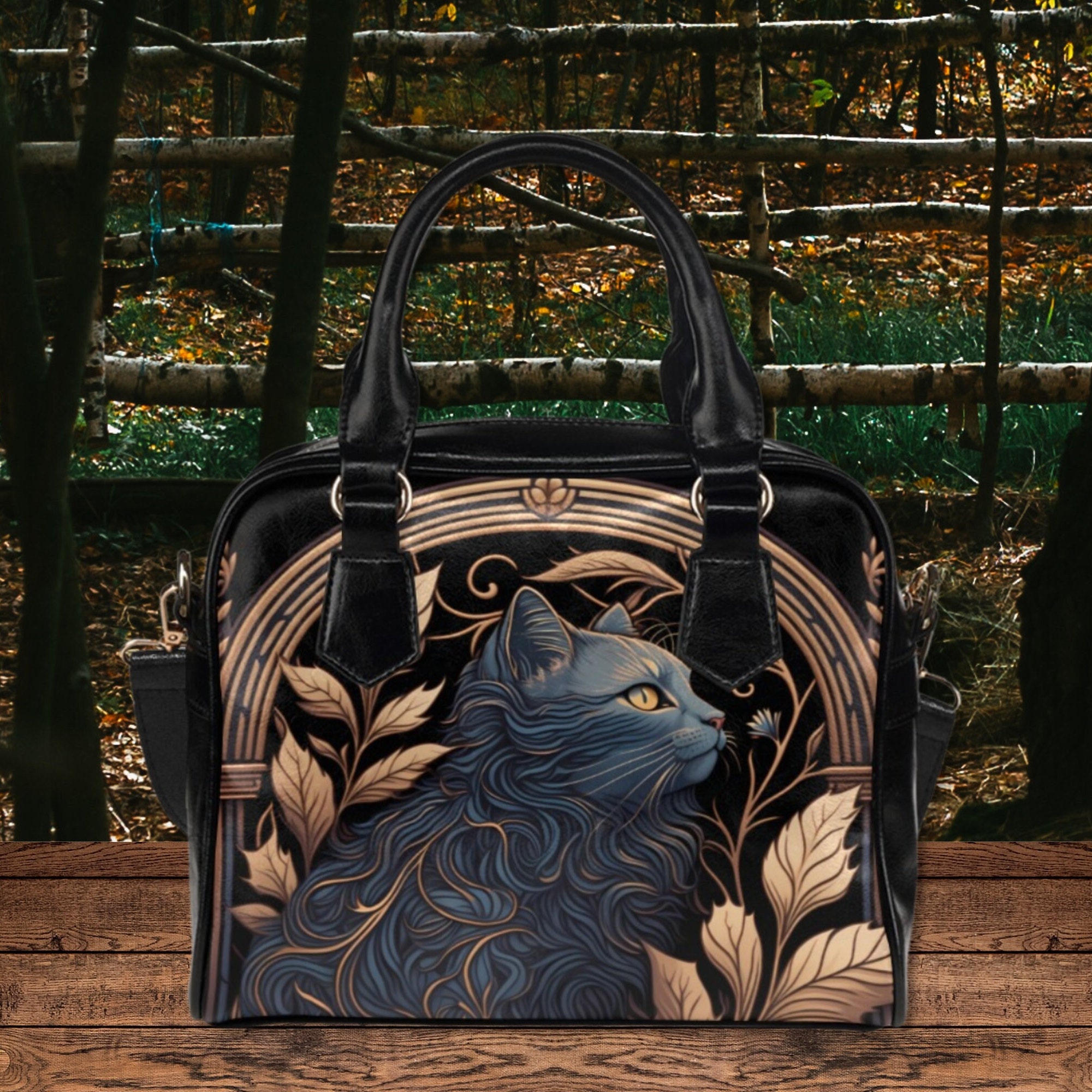 Gothic Mystic Cat Backpack Banned Apparel Kitty Fish Bone Speaker Backpack | Ro Rox  main image 2