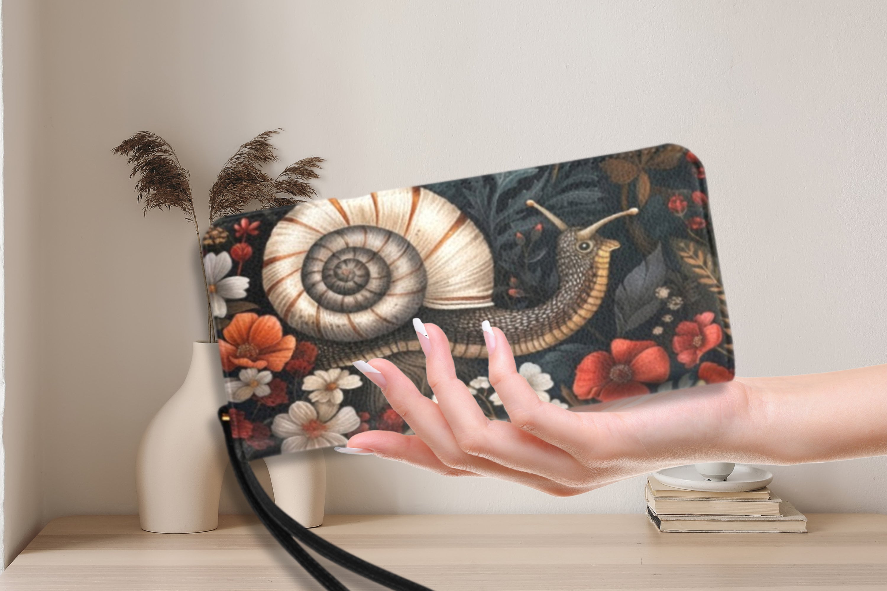 Snail Wallet Woodland Creature Purse, Fantasy Nature Clutch Wallet