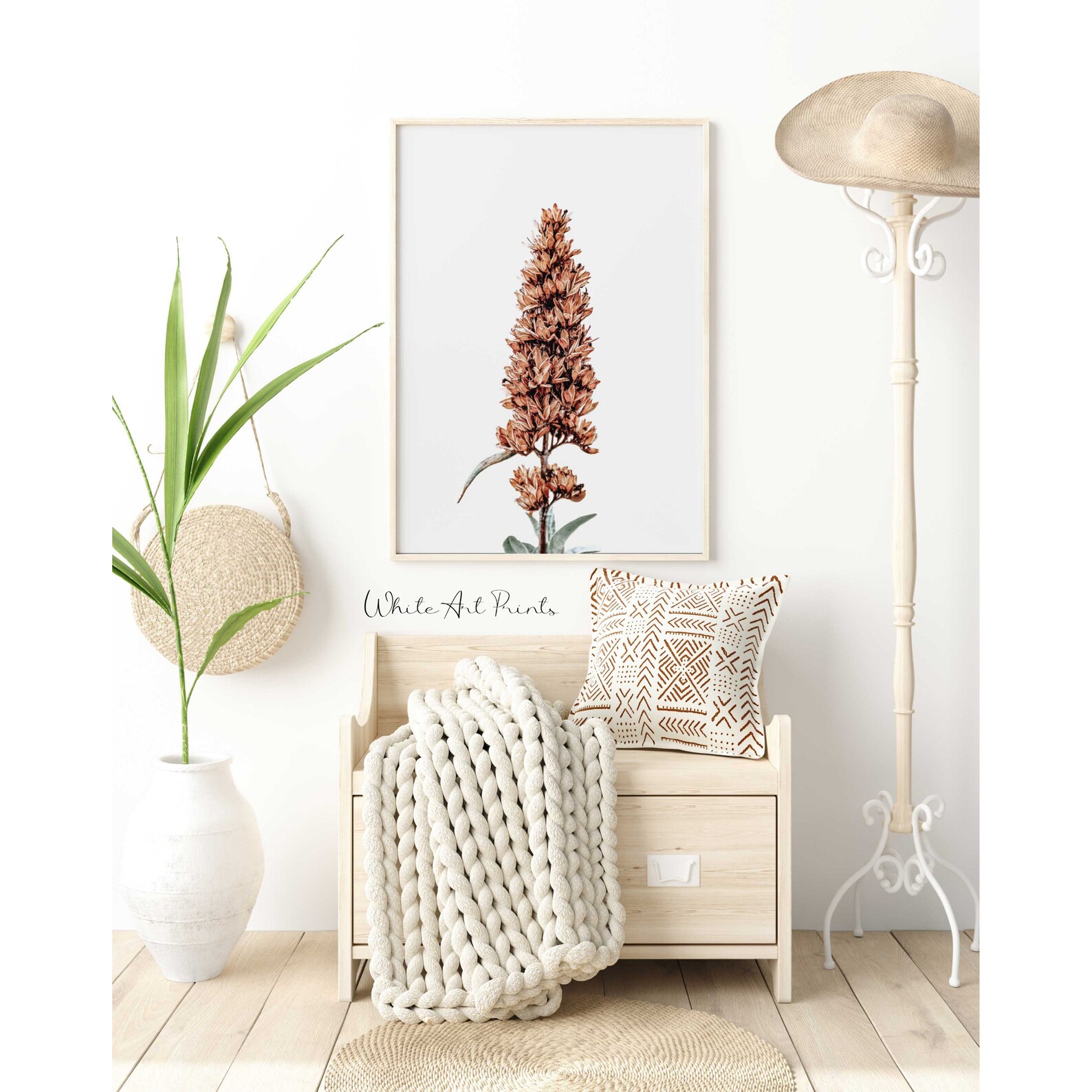 Flower Wall Decor Floral Art Print Botanical Wall Art Brown Etsy