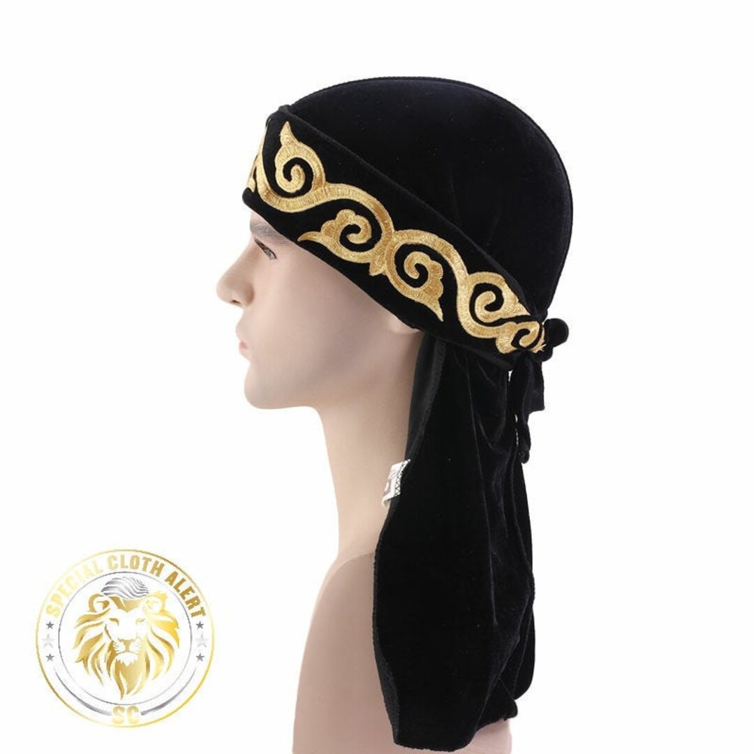 New Unisex Velvet Durag Waves Extra Long Tail and Wide Straps for Du-RAG  Make middle stitch on outside Hair Accessories