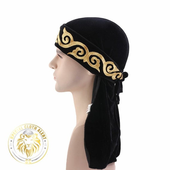 High-end Designer Durag Black Gold Monogram -  Norway