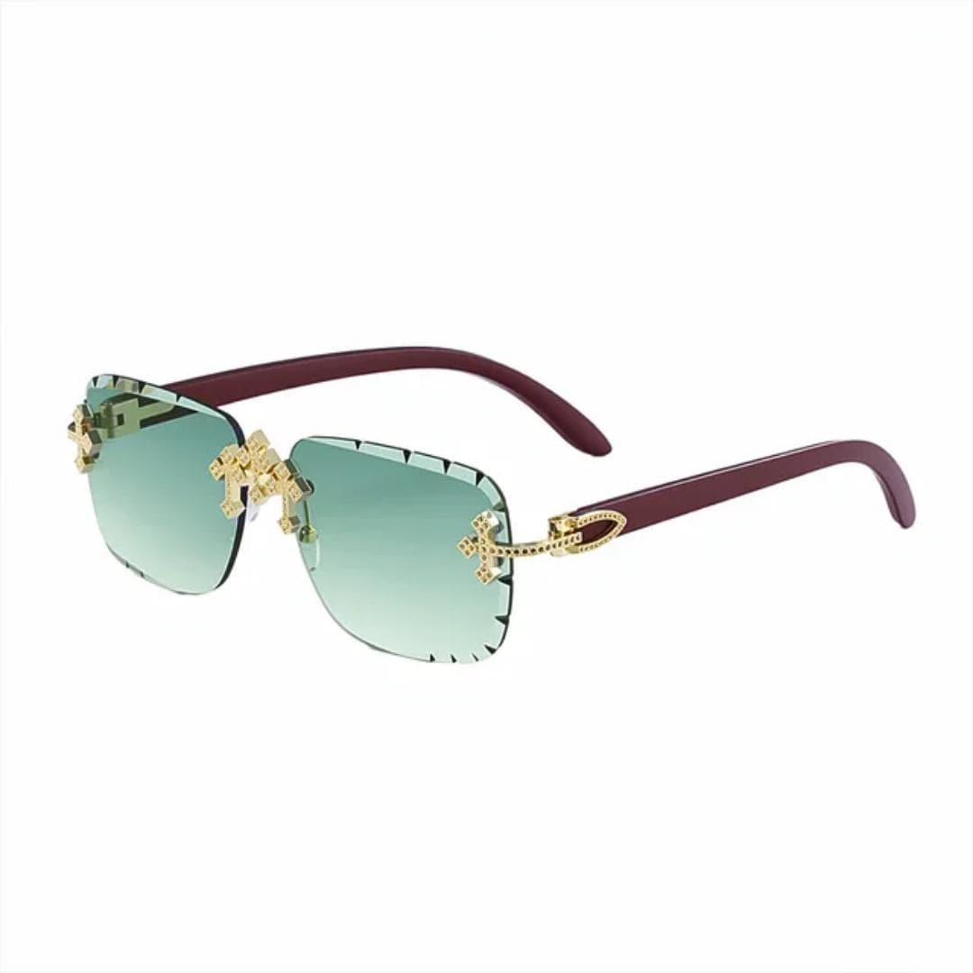 3 Cross (chrome Inspired) Designer Sunglasses - Aqua Blue - Etsy display picture 1