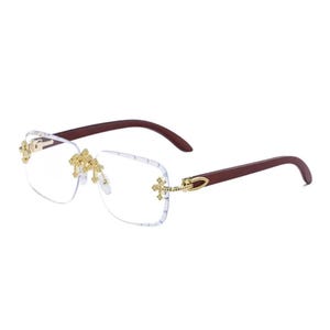 3 Cross (Chrome inspired) Designer Glasses -