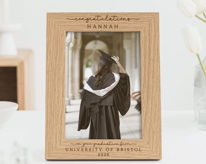 Graduation Gift | Congratulations Gift for University Graduate | Personalised Frame to fit 5x7 or 6x4 Photo