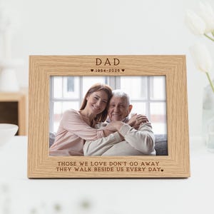 Dad Memorial Photo Frame | Loved One Memorial Keepsake Gift | Engraved Personalised Photo Frame