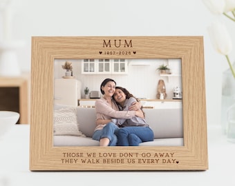 Mum Memorial Photo Frame | Loved One Memorial Keepsake Gift | Engraved Personalised Photo Frame