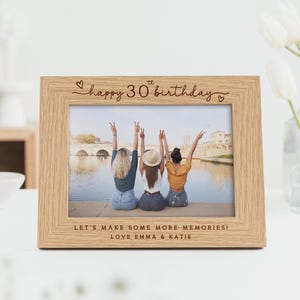30th Birthday Gift | Personalised Thirtieth Birthday Gift Engraved Photo Frame
