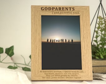 Regalo para padrinos / Definición de regalo para padrinos / Marco de fotos personalizado grabado
