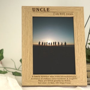 Uncle Gift | Definition of an Uncle Gift | Engraved Personalised Photo Frame