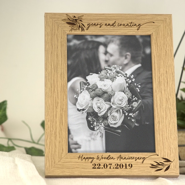 5 Year Anniversary Gift | Wooden Anniversary Gift for Couple, Husband, Wife, Partner
