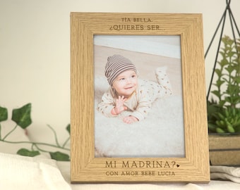 Spanish Godmother Proposal Gift | Ser Mi Madrina, Ser Mi Madrina De Bautizo | Engraved Personalised Frame