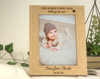 World's Best Mum Belongs To Me | Gift for Mum Mummy Mama | Personalised Frame For 7x5 Or 6x4 Picture