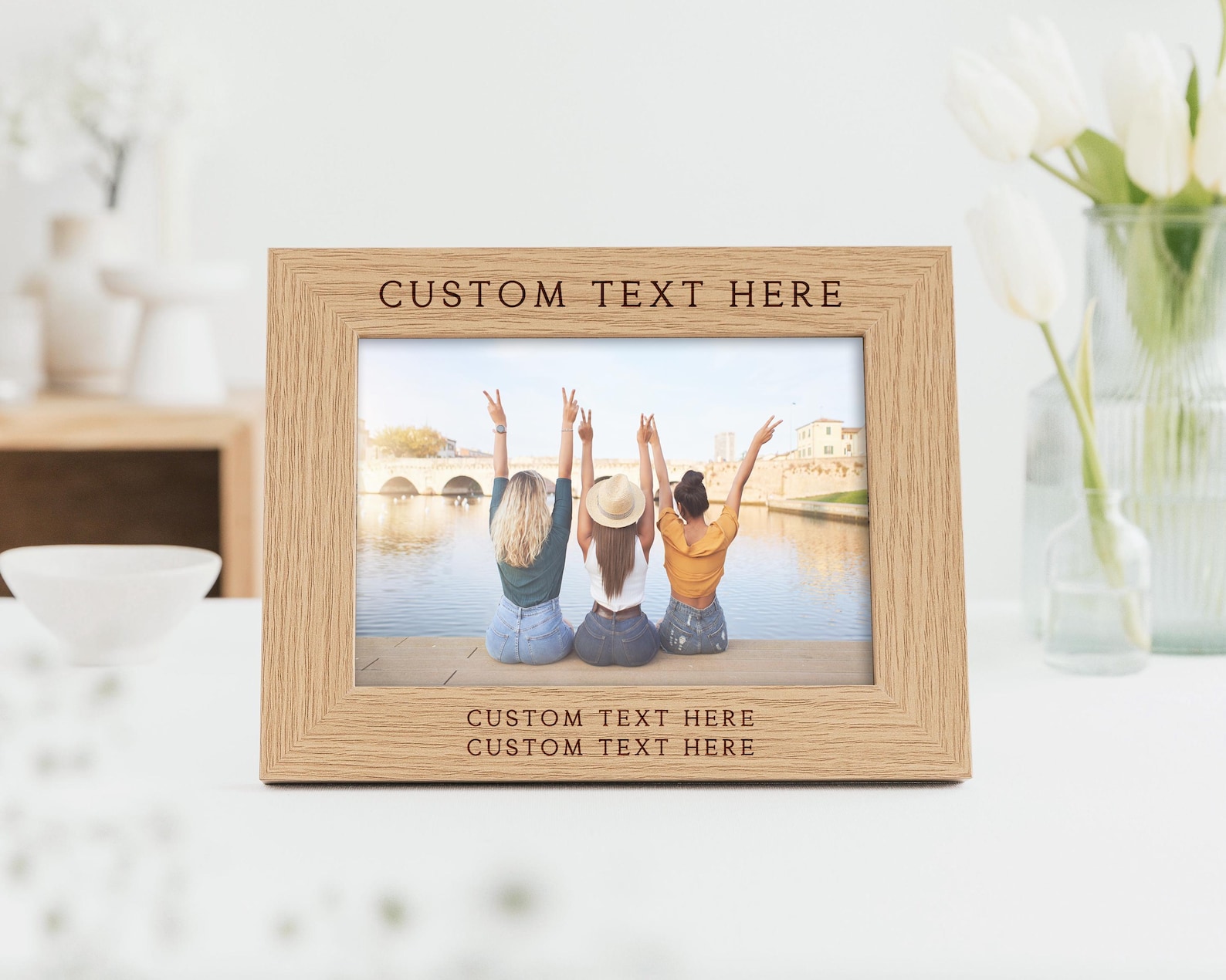 Personalised Custom Text Photo Frame | Engraved Photo Frame With Any ...