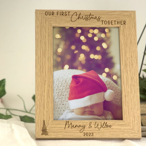 Mummy's First Christmas Gift | Our First Christmas Gift for Mum Mummy Mama from Baby | Engraved Personalised Frame For 7x5 or 6x4 Picture