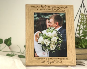 Mother of the Bride Mother of the Groom Wedding Favour | Personalised Wooden Engraved Wedding Day Frame