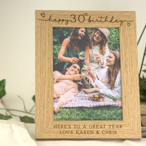 30th Birthday Gift | Personalised Thirtieth Birthday Gift Engraved Photo Frame