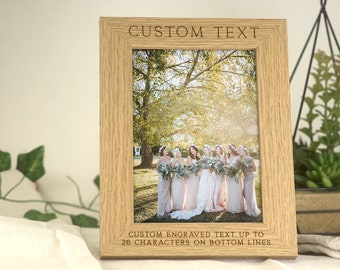 Personalised Custom Text Photo Frame | Engraved Photo Frame