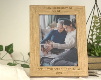 In Loving Memory Of Mum Frame | Angel Loved One Memorial Keepsake Gift | Engraved Personalised Photo Frame