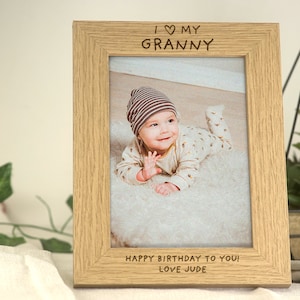I Love My Granny Gift | Photo Frame Gift for Grandma Gran Granny | Engraved Custom Frame For 7x5 or 6x4 Picture