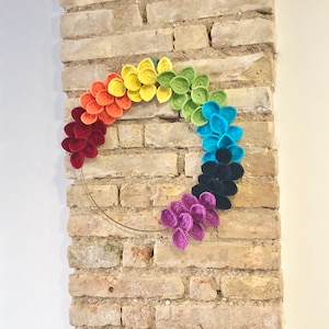 Rainbow Leaves Crochet Wreath Pattern, Autumn/summer/winter/spring Crochet Wreath pattern