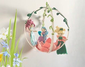 Fairy Mobile CROCHET PATTERN / Baby Bedroom Decor / Nursery Crochet Decor / Nursery Crochet Wreath