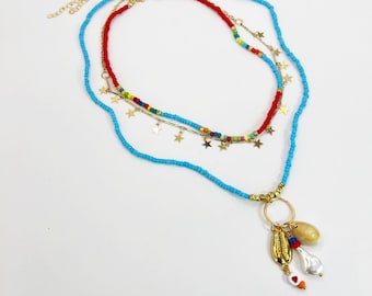 Colorful summer style necklaces | beaded necklaces | shell necklace | necklaces for beach | necklaces for summer | colorful jewels