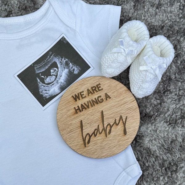 Pregnancy announcement | We are having a baby Flat Lay Prop | Children's Photo Prop to announce our good news | Pregnancy reveal