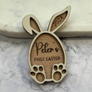 Personalised My First Easter Bunny Photo Prop, 1st Easter Wooden Keepsake plaque, Easter Basket Gift Idea