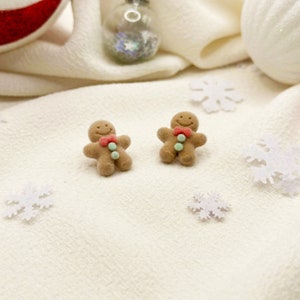 Gingerbread Man - Stud Earrings- Christmas - Festive - new year gift ideas