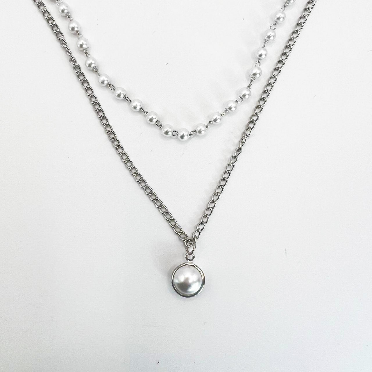 Pearl Choker Necklace Cute Double Layer Chain Pendant for - Etsy UK